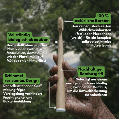 Wild & Rein™ -  Zahnbürste aus Wildschweinborsten (4er-Pack)